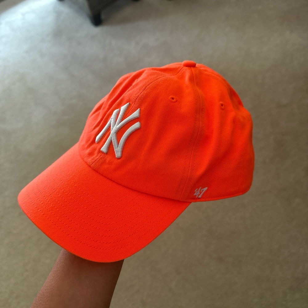 Brand New Neon Orange Yankees 47 Brand Hat